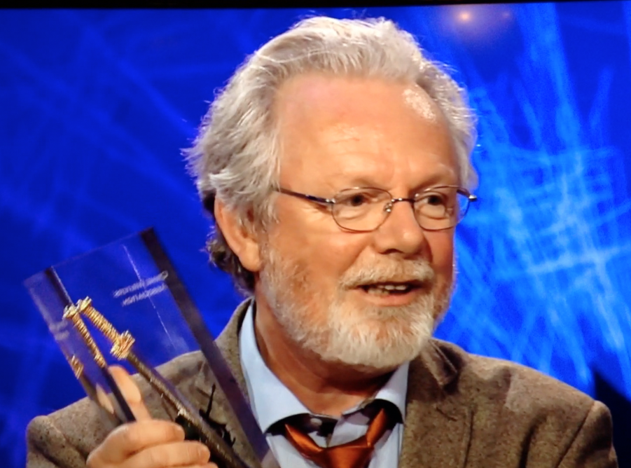 Peter May with Dagger for "Best
                  Read" award for ENTRY ISLAND