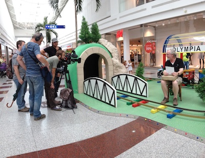 Documentary Crew filming Peter May in Brno
                  shopping mall